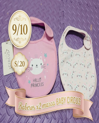 Baberos x2 marca Baby Circus